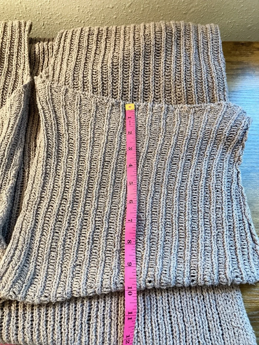Free People Sleeveless Open Vest Cardigan Sweater Patch Pockets “Sloppy-Cardi”